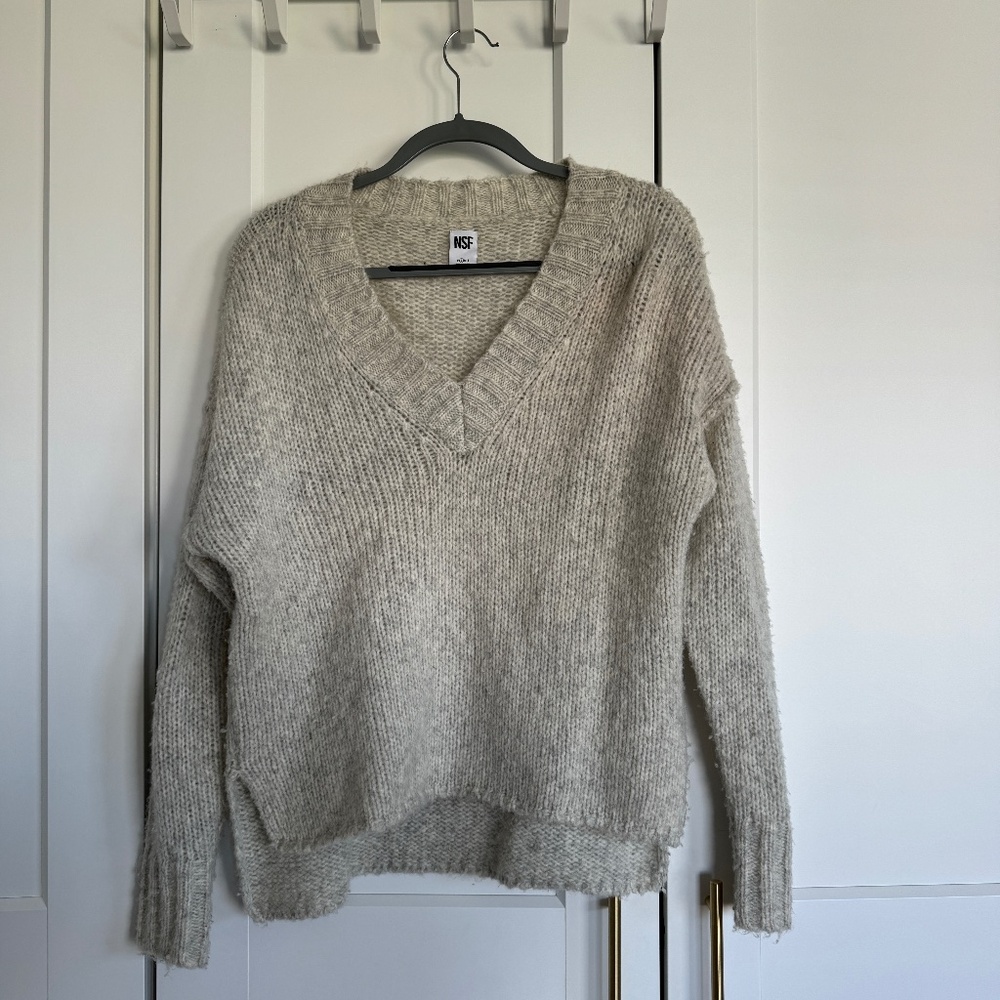 NSF Cream V-Neck Sweater